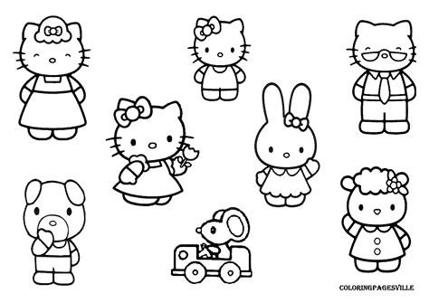 Hello kitty characters coloring pages - See full list on coloringpagesonly.com 